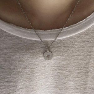 Silver Compass Necklace